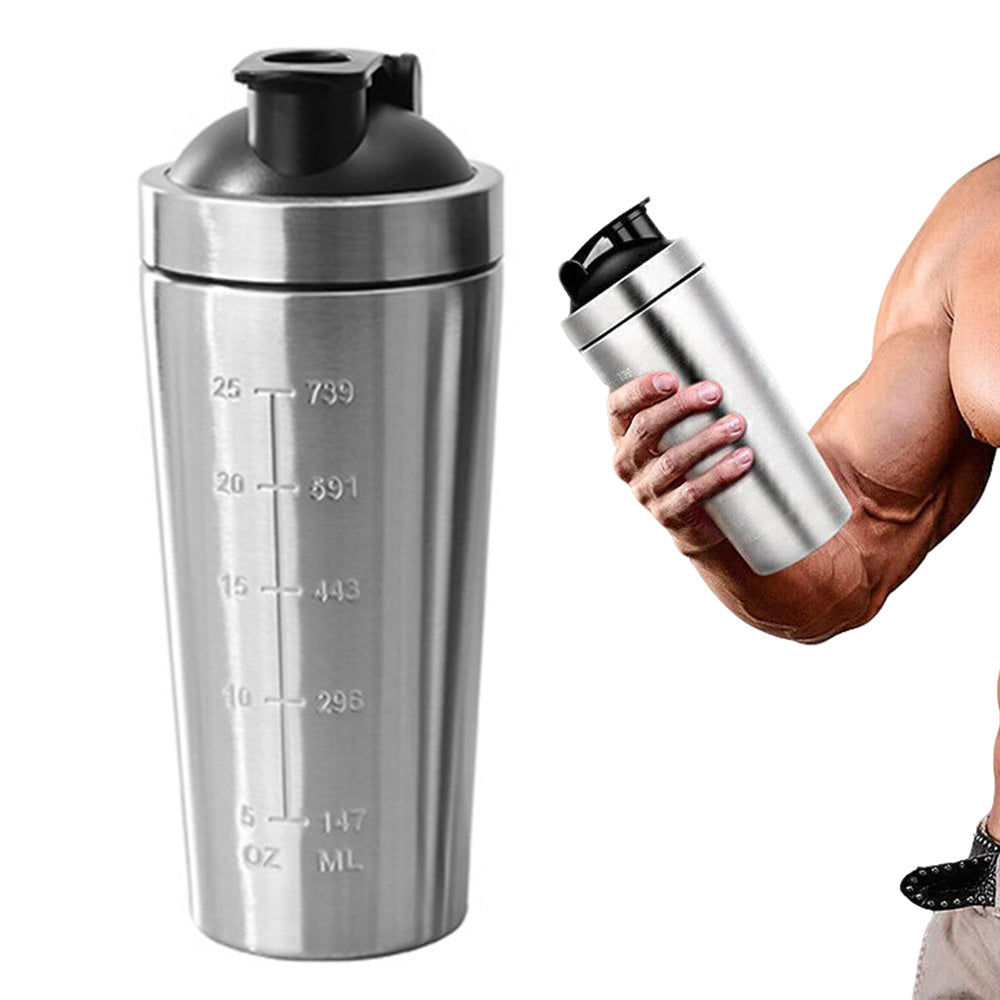 750ml 304 Stainless Steel Protein Shaker Bottle with Mixing Ball