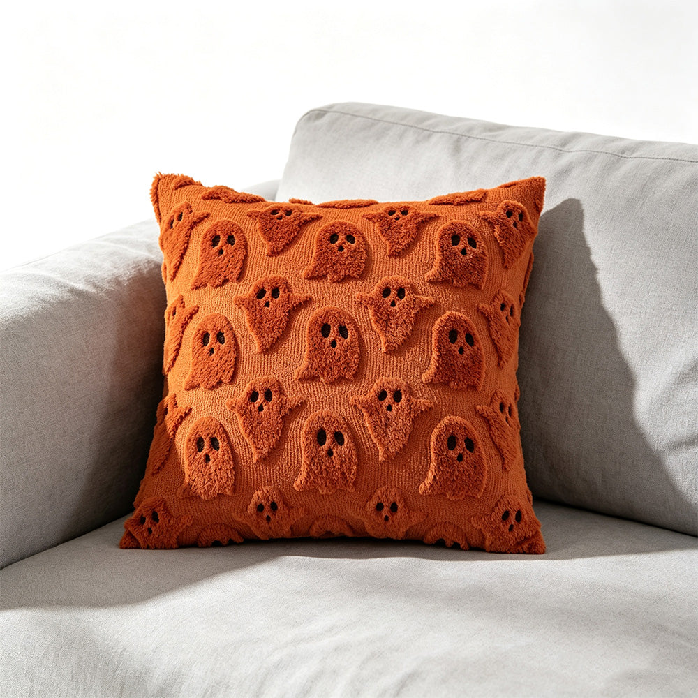 Cute Halloween Ghost Pillow Cover with Zipper for Living Room Bedroom Office