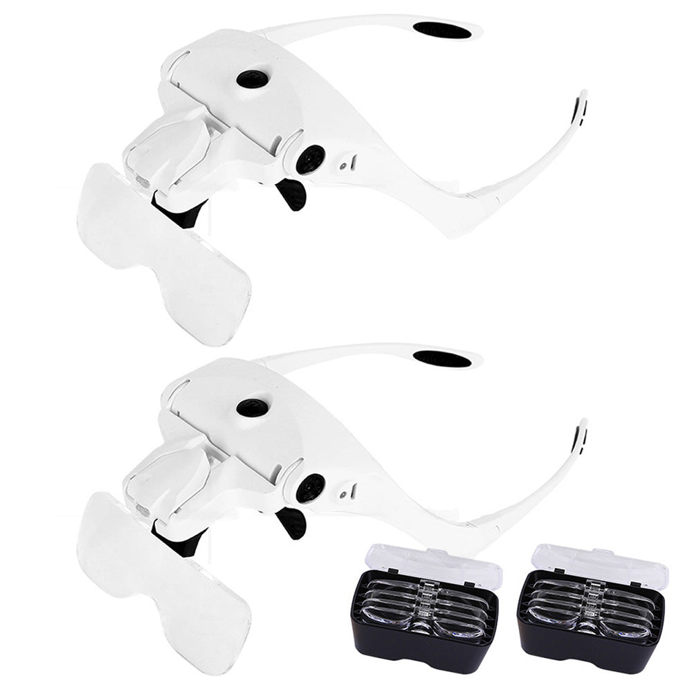 2XUSB Rechargeable LED Head Optical Glasses for Reading and Crafting