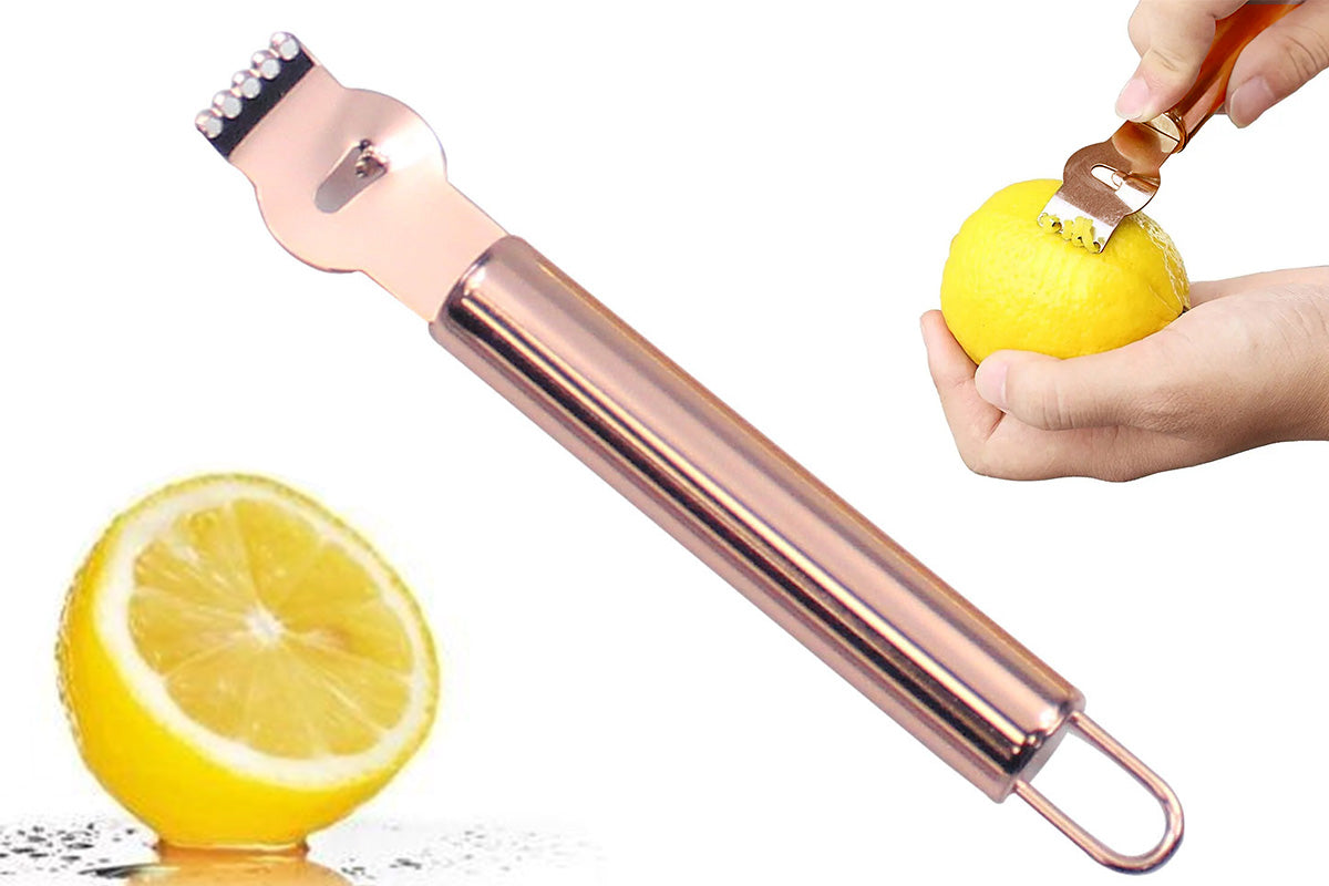 Stainless Steel Lemon Zester Grater Citrus Peeler With Channel Knife