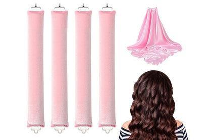 4Pcs Heatless Curls Overnight Hair Curlers Set No Damage Hair Styling Tools