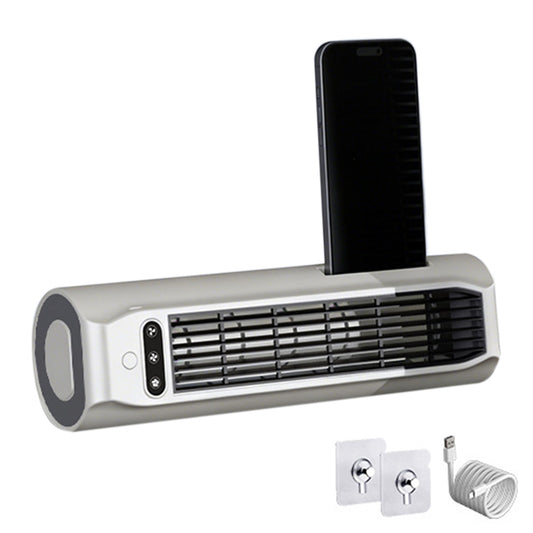 USB Rechargeable Bladeless Tower Fan For Wall Floor And Desk Use