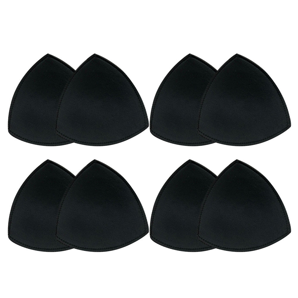 4 Pairs Triangle Replacement Foam Bra Pad Inserts for Sports Bras-Black