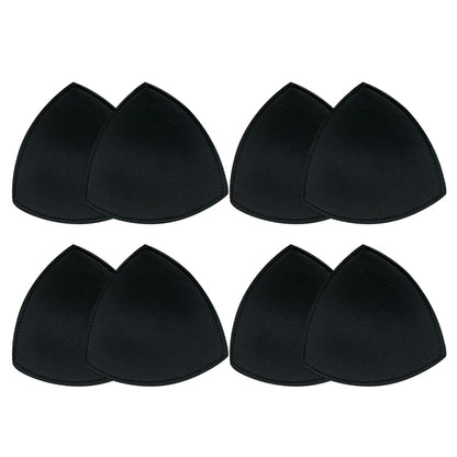 4 Pairs Triangle Replacement Foam Bra Pad Inserts for Sports Bras-Black