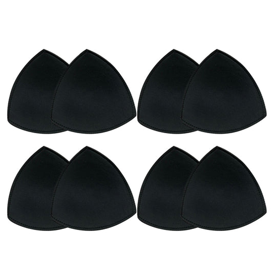 4 Pairs Triangle Replacement Foam Bra Pad Inserts for Sports Bras-Black