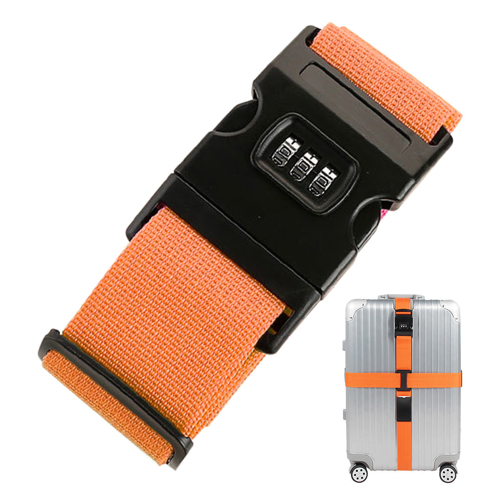 200cm Cross Packing Luggage Strap with Combination Lock for Suitcase