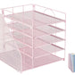 Metal File Organizer Rack Desktop Storage Shelf for Office Home