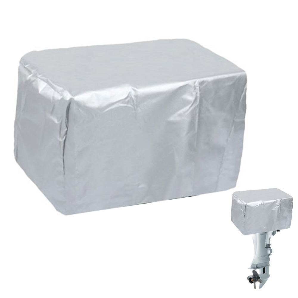 Outboard Motor Cover Engine Dust Cover Waterproof UV Resistant for Boat-Silver