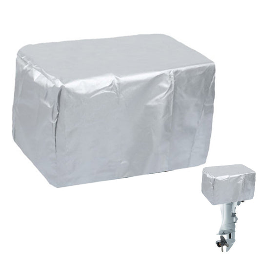 Outboard Motor Cover Engine Dust Cover Waterproof UV Resistant for Boat-Silver