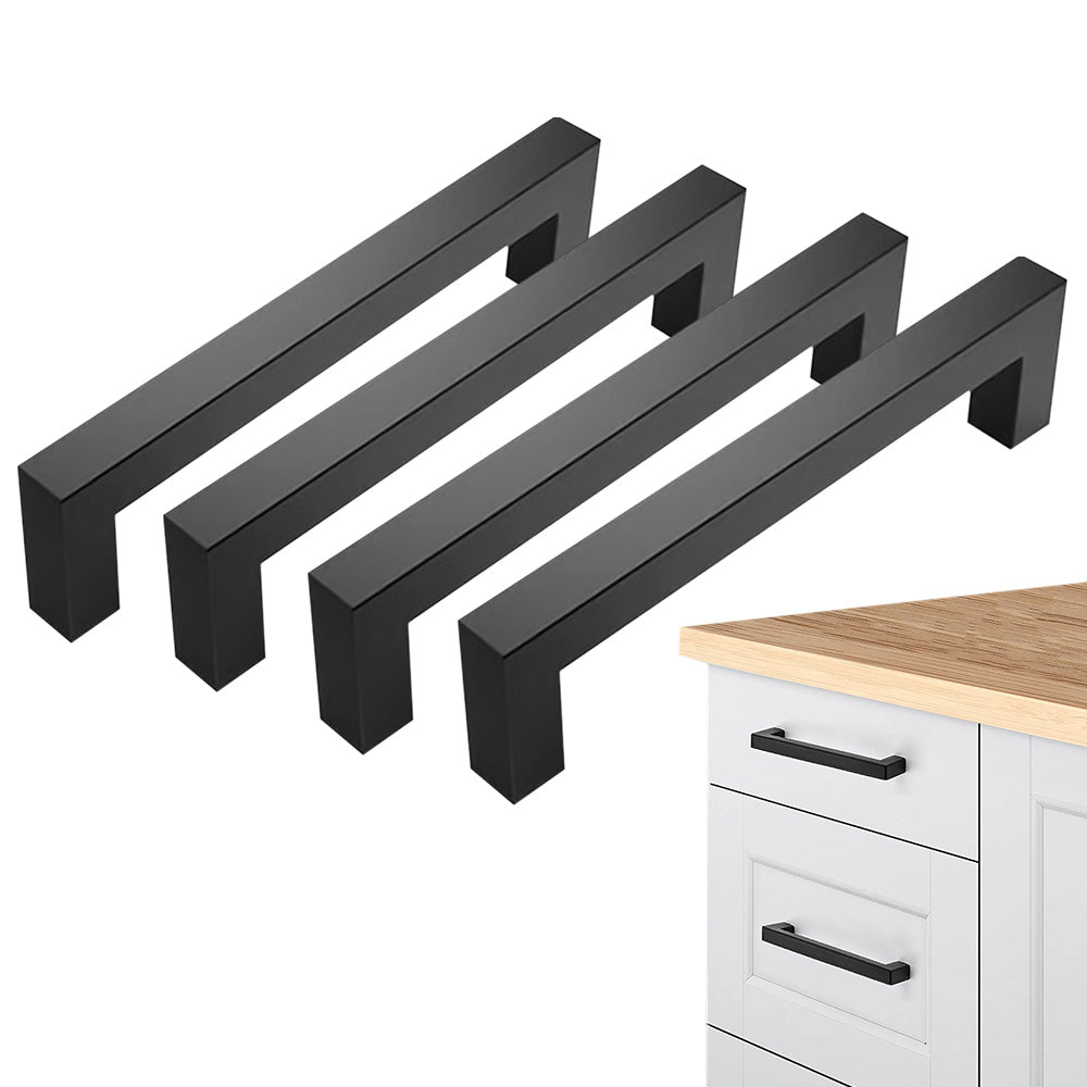 4X 12mm Square Stainless Steel Kitchen Cabinet and Door Handle