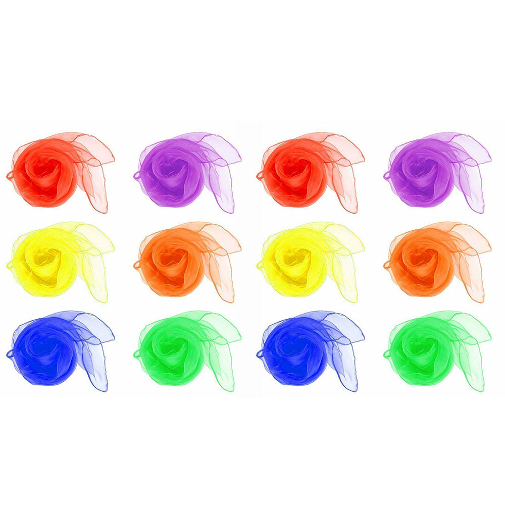 12 Pack Colorful Dance Scarves for Stage Performance and Decoration