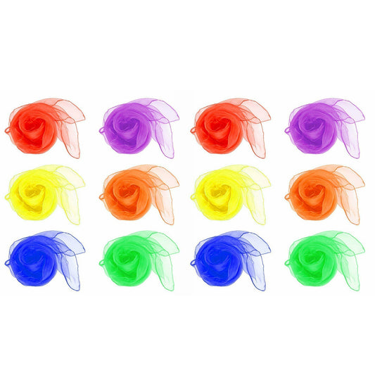 12 Pack Colorful Dance Scarves for Stage Performance and Decoration