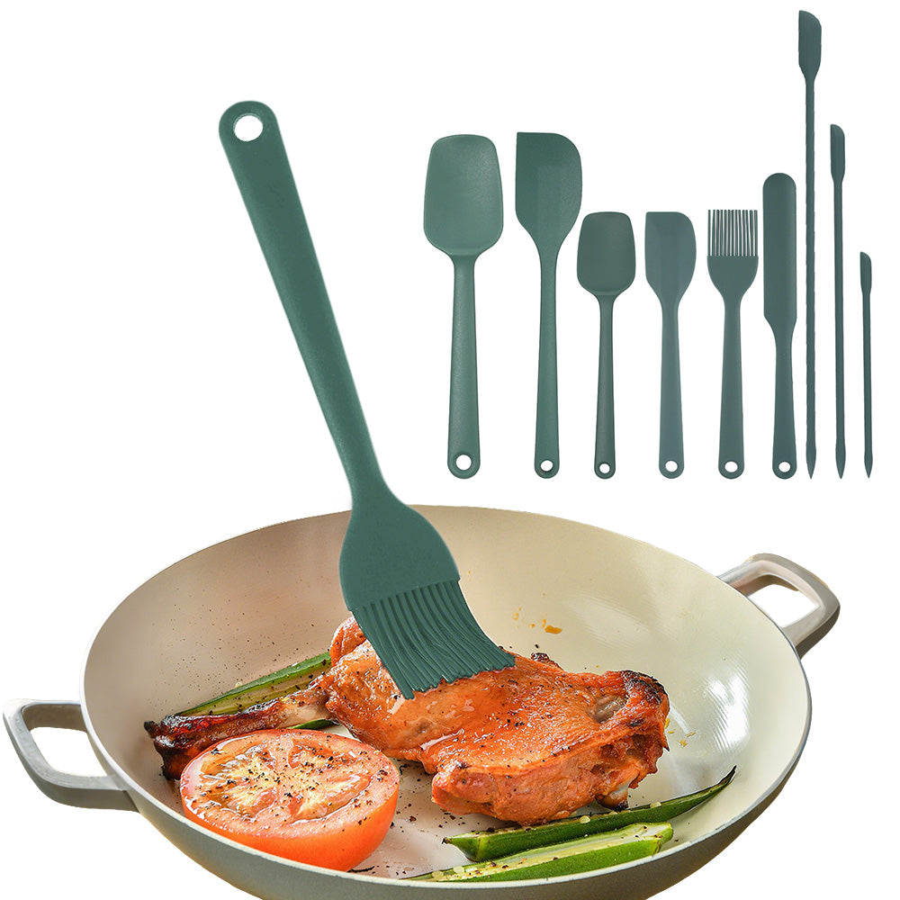 9PCS Silicone Spatula Set Non stick Spoon Utensil Baking Tools With Ergonomic Grip