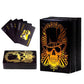 2XWaterproof Playing Cards PVC Plastic Poker Deck Black & Gold Skull Design