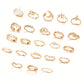 23Pcs Geometric Knuckle Ring Set Gold Silver Stackable Rings for Women