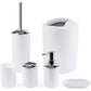 6 Piece Bathroom Accessories Set Soap Dish Soap Dispenser Toothbrush Holder Toilet Brush Trash Bin