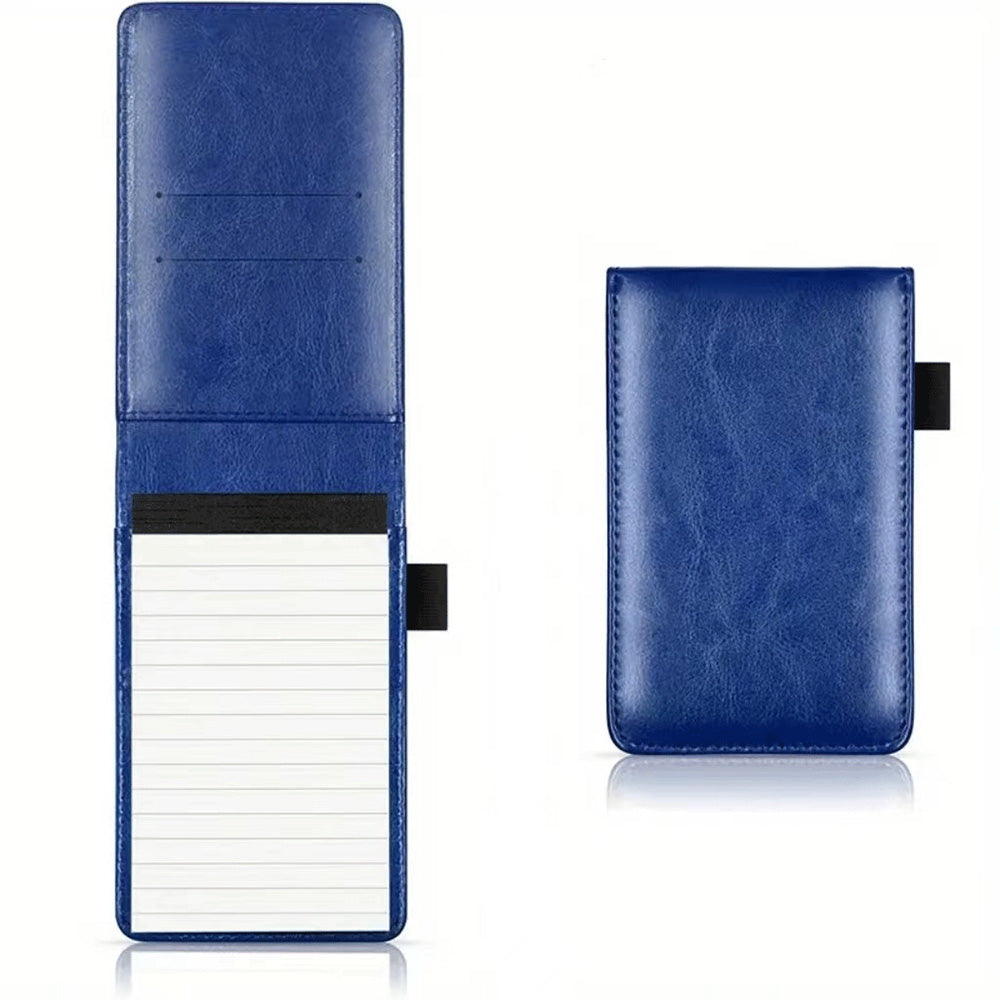 A7 Mini Pocket Notebook PU Leather Notepad with Pen Holder Card Slot