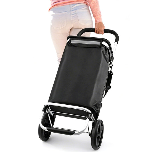 Folding Shopping Cart with Waterproof Oxford Bag Portable Utility Trolley