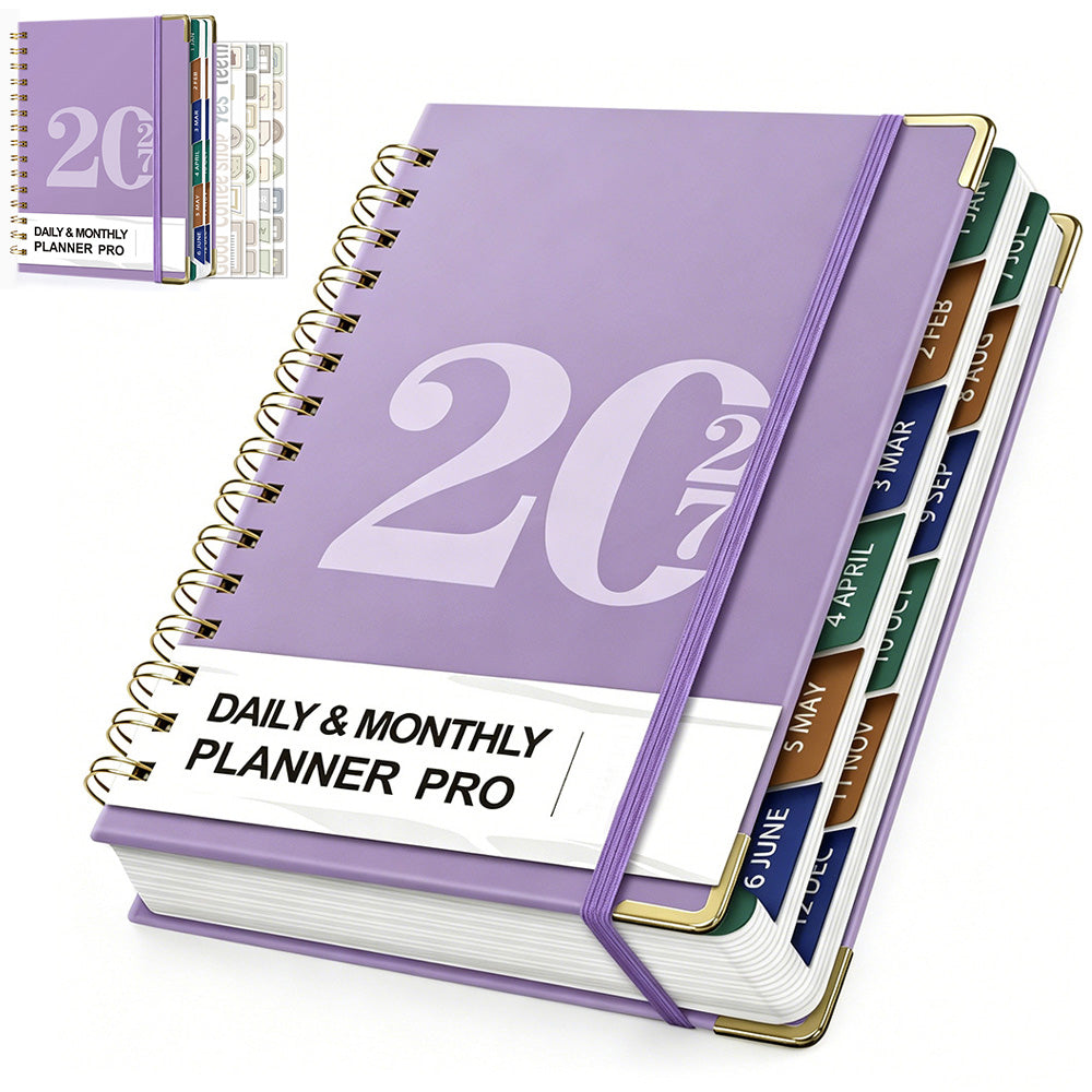 2027 A5 Hardcover Weekly Planner Calendar Notebook January to December