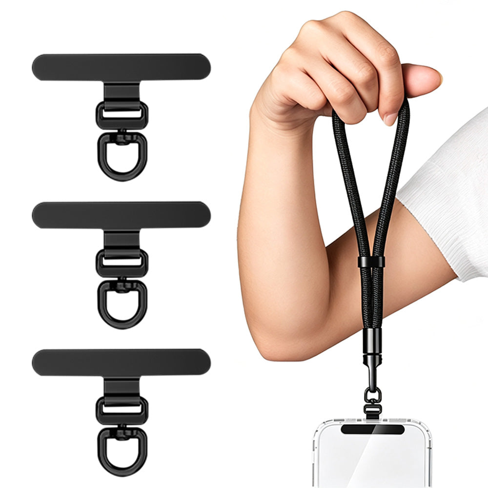 3 PCS Rotating Phone Tether Tab Stainless Steel Phone Strap Holder for most Phone Cases