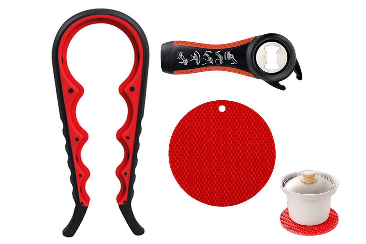 3PCS Jar Opener Bottle Opener With Non-Slip Pad For Weak Hands