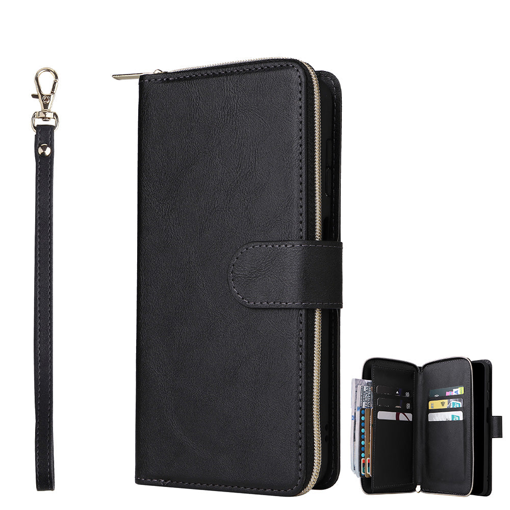 Wallet Leather Flip Cover for Samsung S26 Series with Card Slots Kickstand-Black