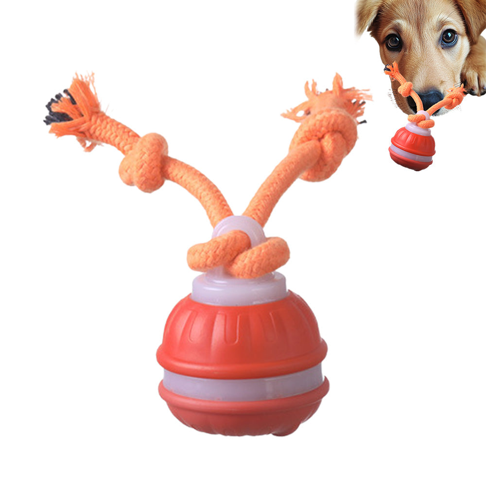 Interactive Dog Ball Toy Electronic Moving Rolling Ball Rope Chew Toy for Pet Dog
