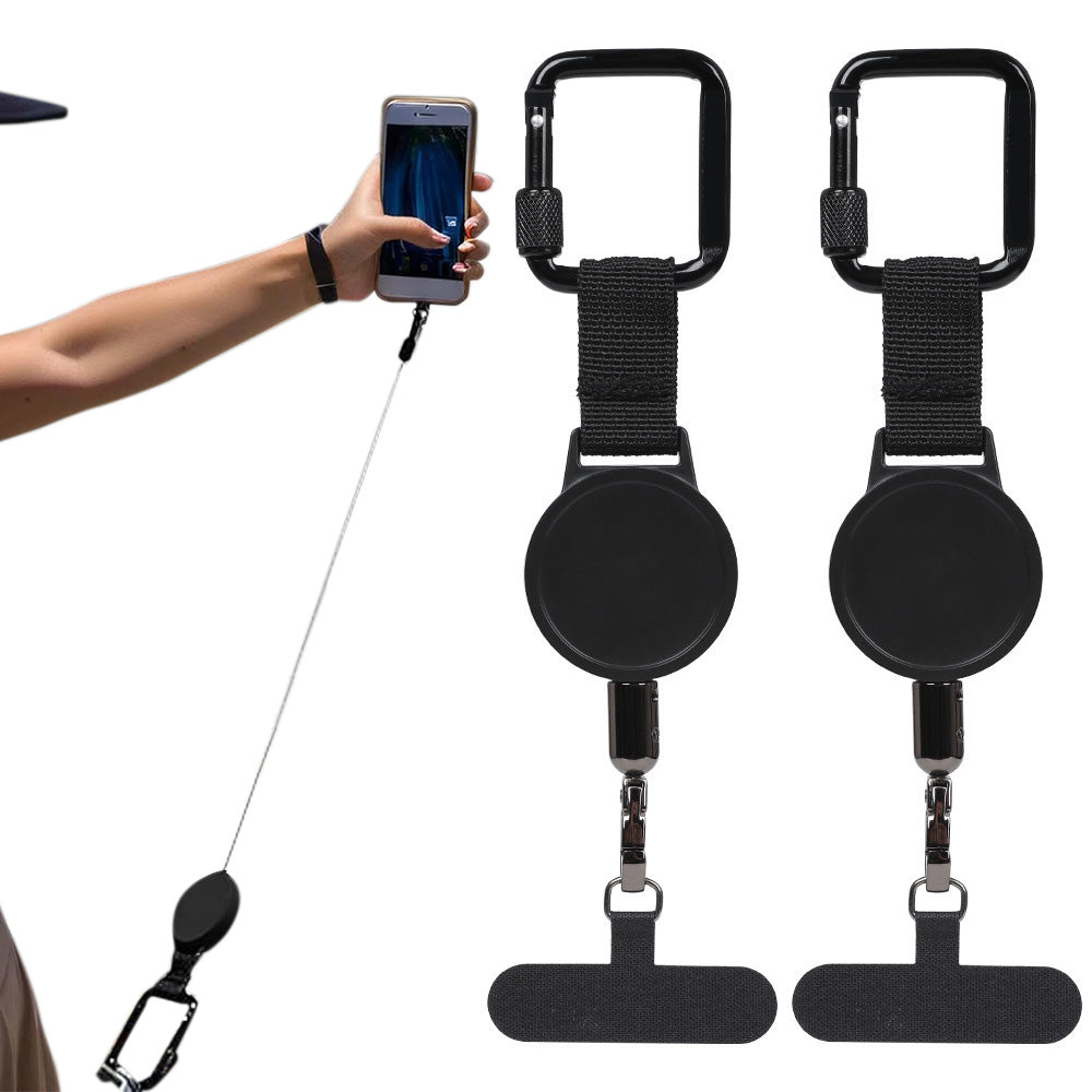 2XRetractable Anti-Theft Phone Tether Wrist Strap Holder