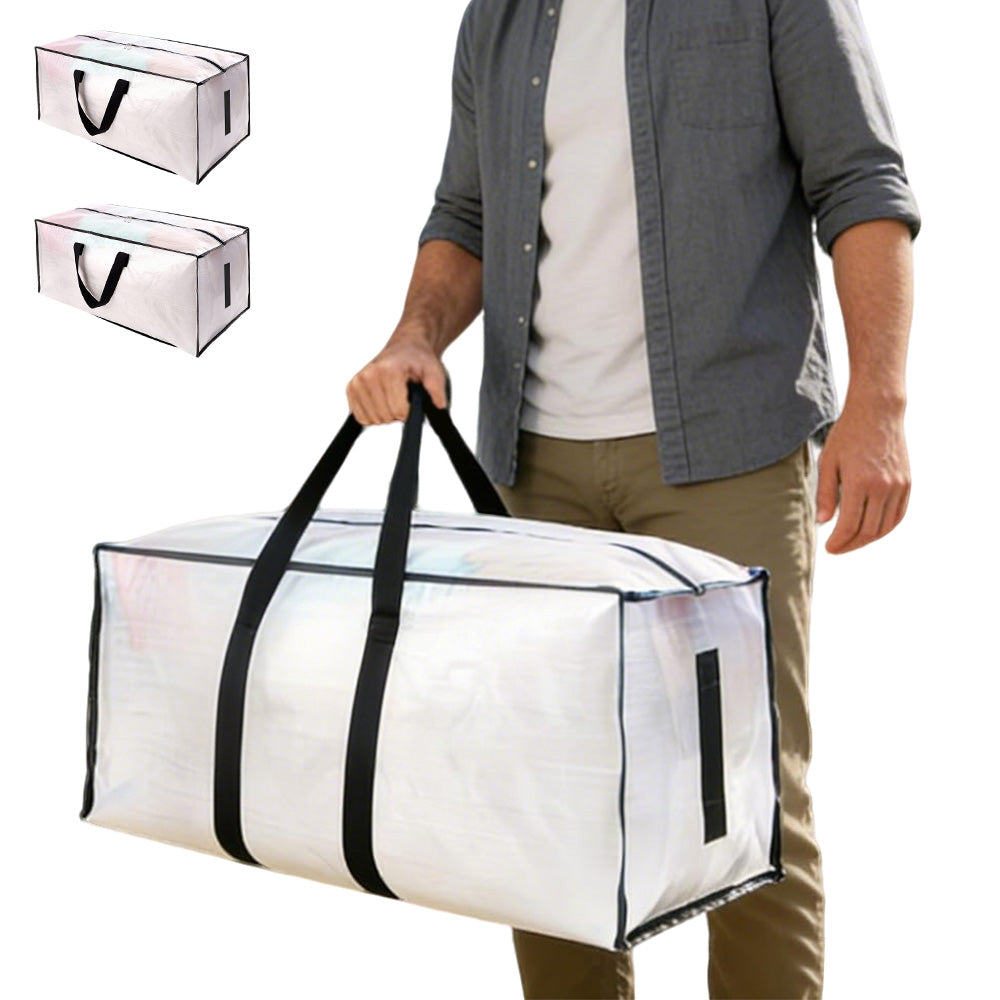 2X83L Moving Bag with Dual Zippers Handles Large Storage Bag for Home School