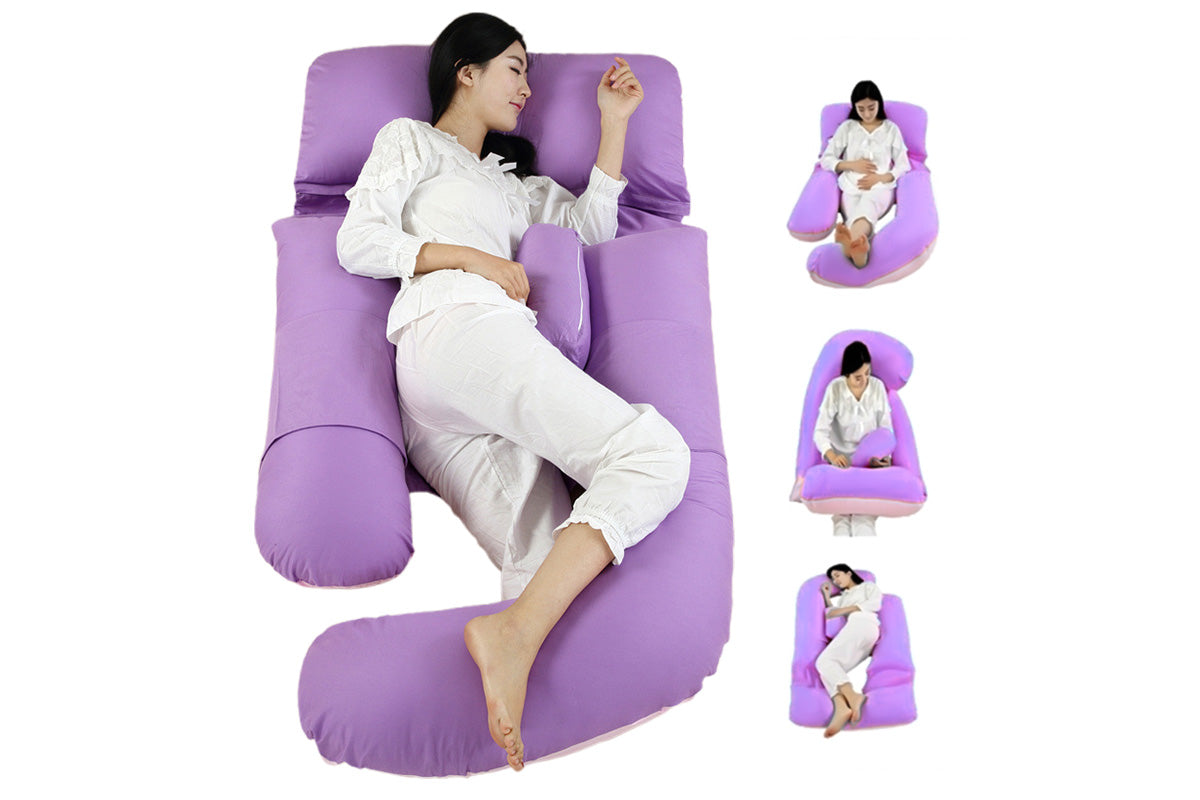 Pregnancy Pillows for Sleeping U Shaped Full Body Maternity Pillow with Removable Cover-Purple