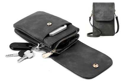 PU Leather Women Crossbody Bag Adjustable Strap Small Cell Phone Purse