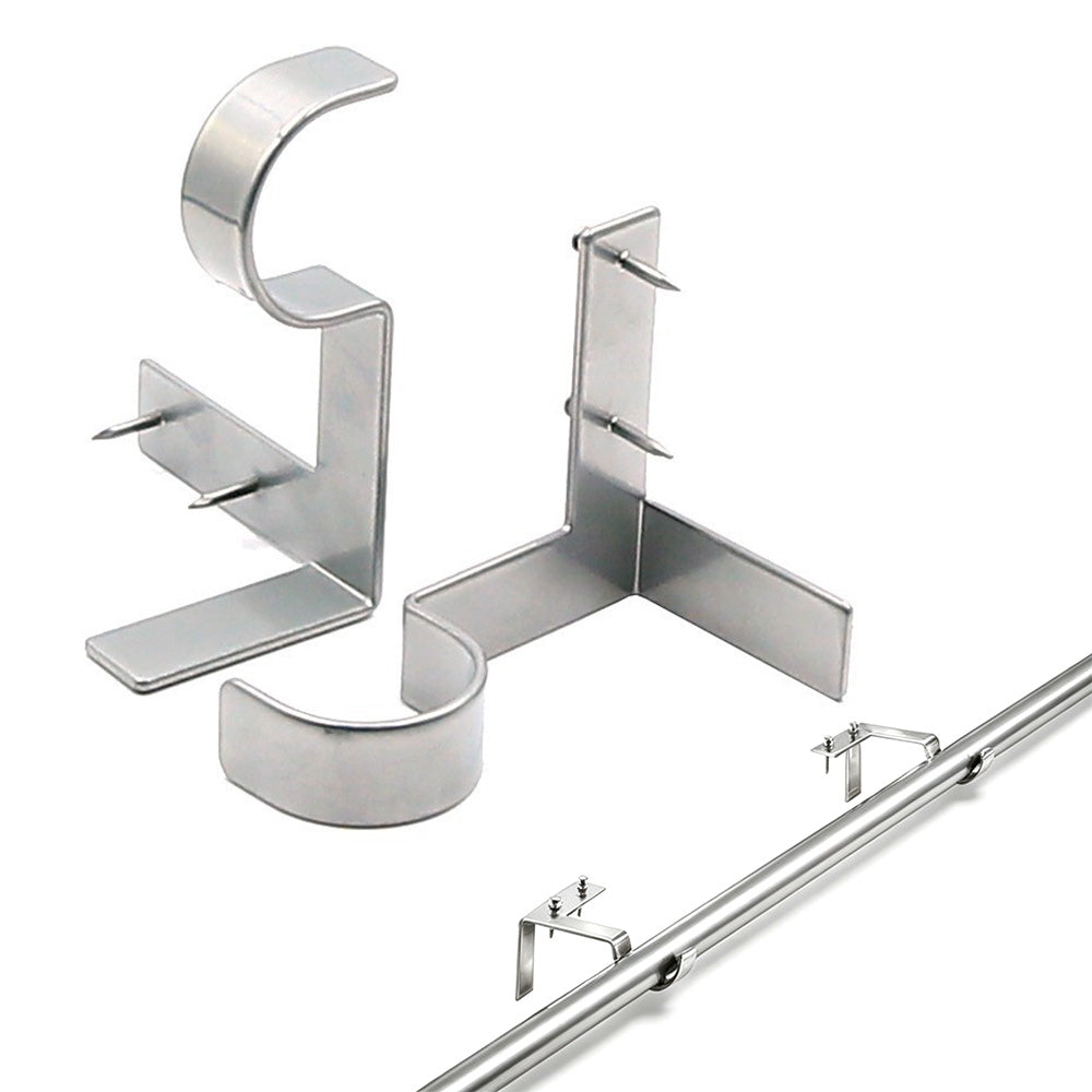 2Pcs Tap In Iron Curtain Rod Brackets for Wooden Window Frames