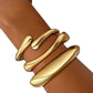 3Pcs Women Chunky Gold Bangle Bracelets Wide Wrist Cuff Stackable Fashion Jewelry Gift