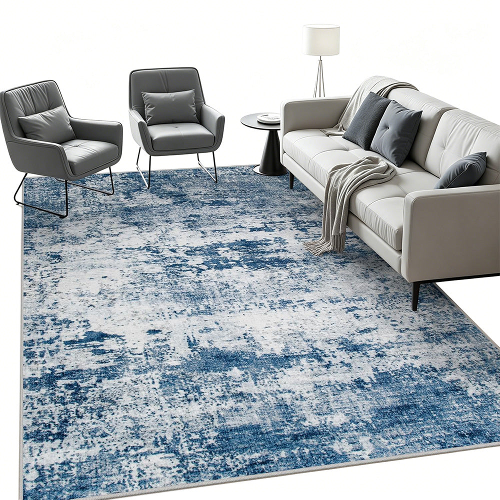 Nordic Crystal Velvet Rug Soft Non Slip for Bedroom Living Room Bedside Floor-Blue