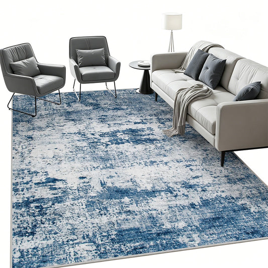 Nordic Crystal Velvet Rug Soft Non Slip for Bedroom Living Room Bedside Floor-Blue