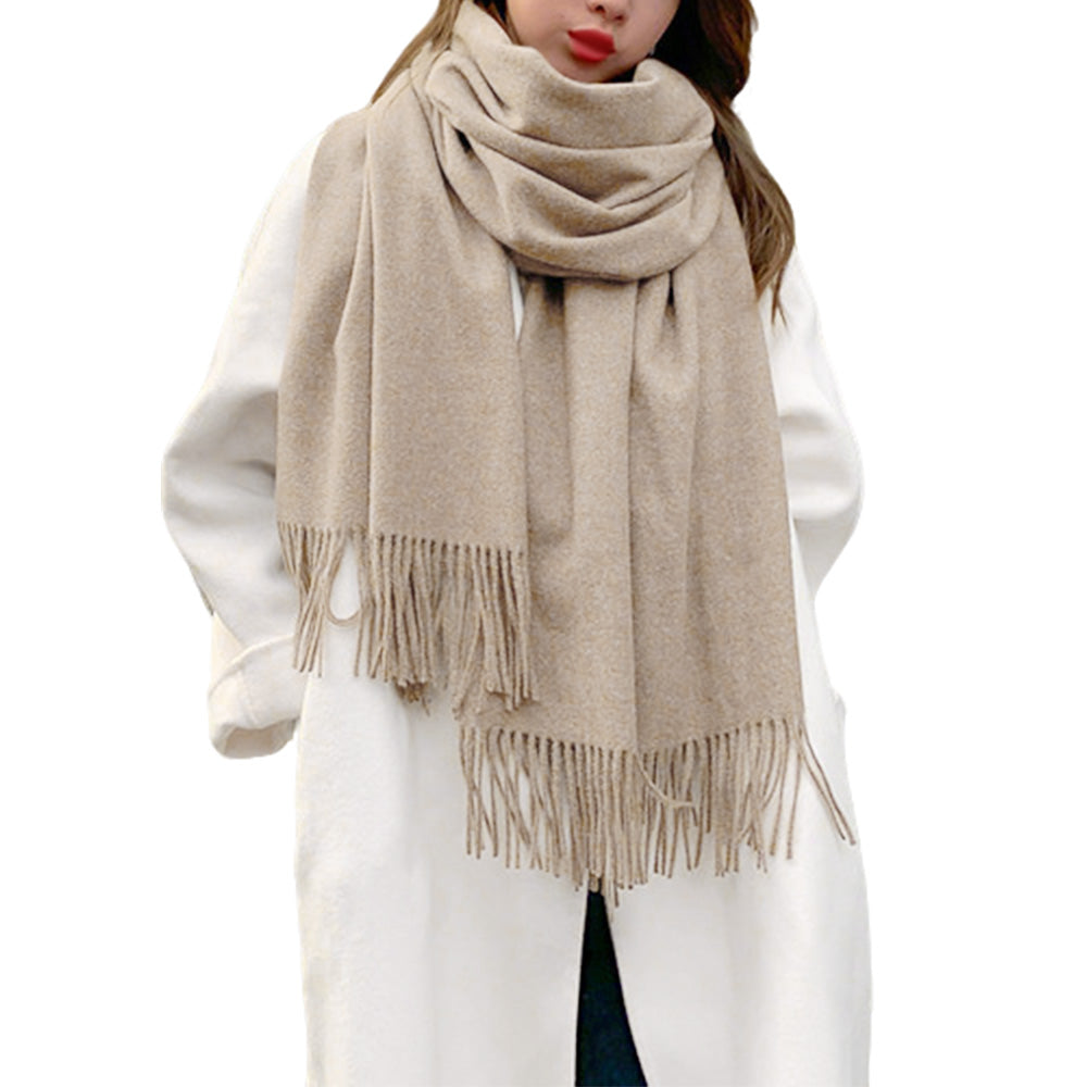 Oversized Unisex Polyester Shawl Wrap Scarf in Solid Colors