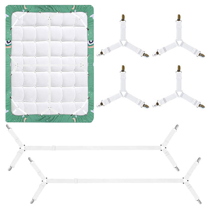 6Pcs Bed Sheet Fasteners Straps Elastic Clips Mattress Holder for Bedding