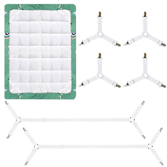 6Pcs Bed Sheet Fasteners Straps Elastic Clips Mattress Holder for Bedding