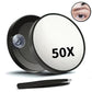 Magnifying Mirror Round Suction Cup Magnifier with Tweezers