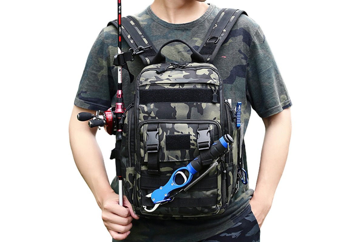 Fishing Tackle Backpack With Rod Holder Outdoor Shoulder Fishing Gear Bags