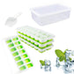 Large Capacity Ice Cube Tray Set with Storage Container and Scoop