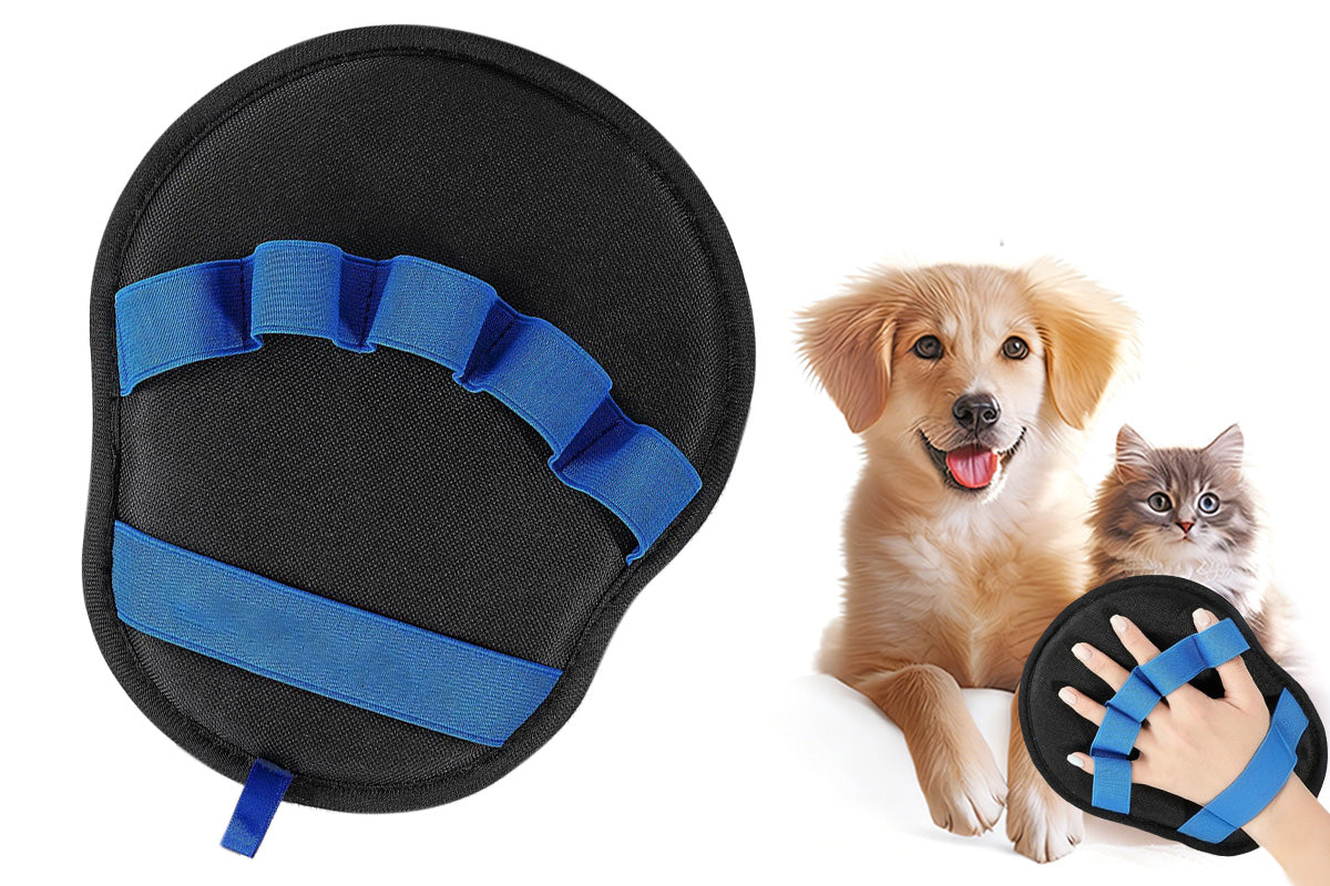 Five Finger Pet Hair Removal Glove Reusable Electrostatic Grooming Mitt for Cats and Dogs