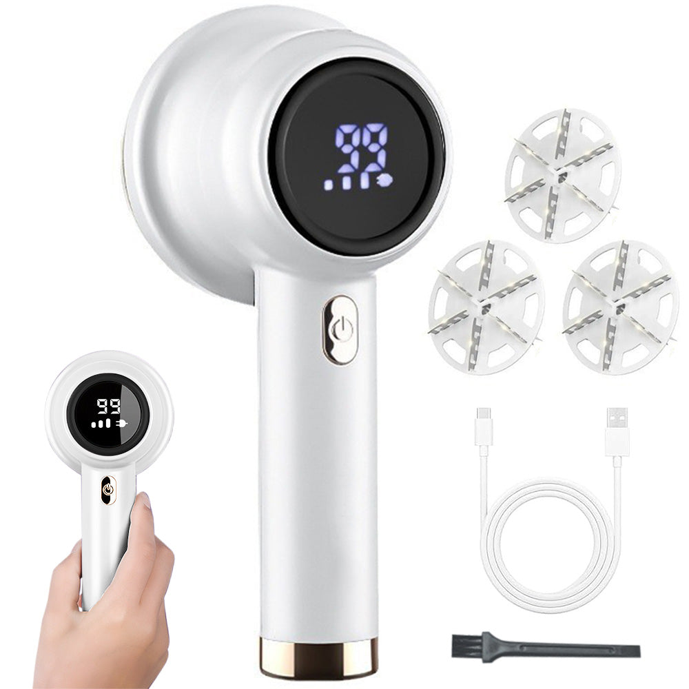Electric Lint Remover with 3 Speed Levels LED Display 3 Replacement Blades for Clothes