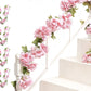 4Pcs Sakura Vine Artificial Silk Hanging Garland 2.3 m for Wedding and Home Decoration