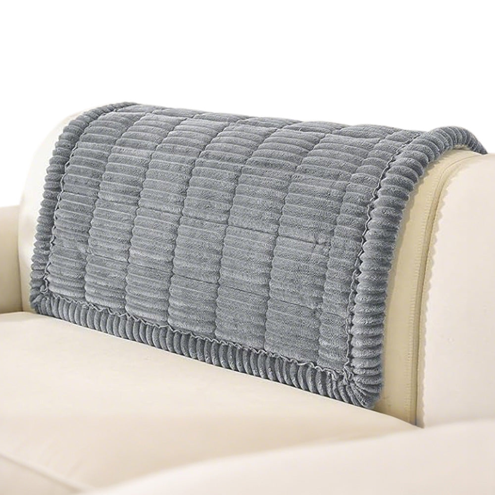 Sofa Armrest Cover Winter Thick Flannel Armchair Pad