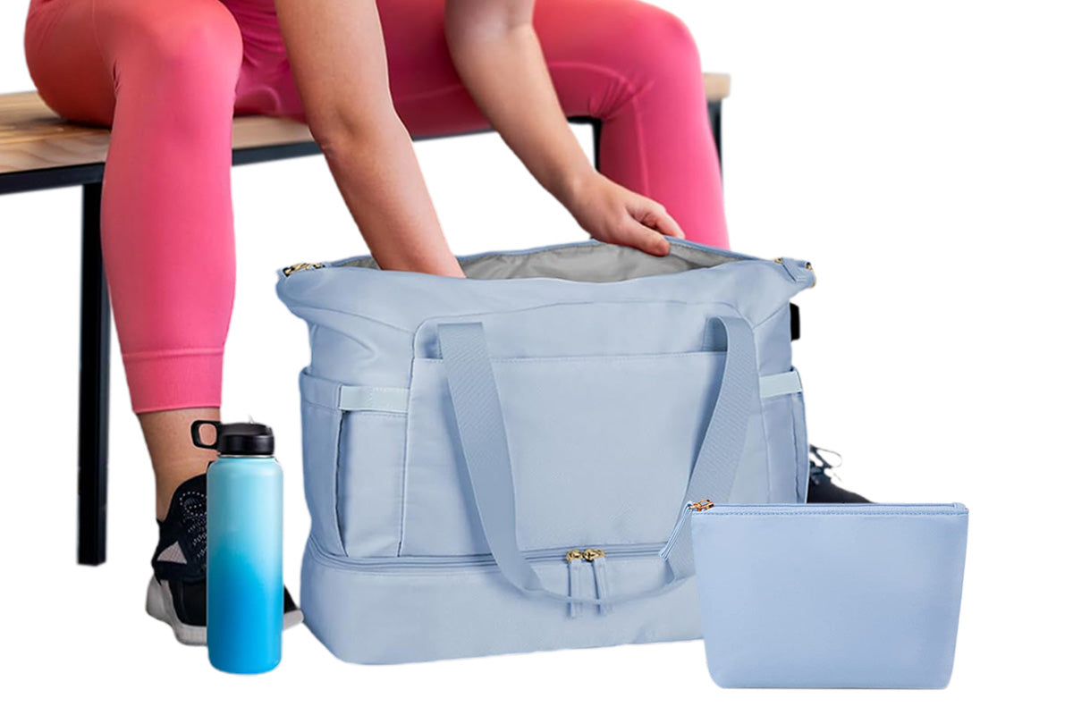 37L Women Fitness Travel Bag Waterproof Pocket USB Charging Carry On Overnight Bag