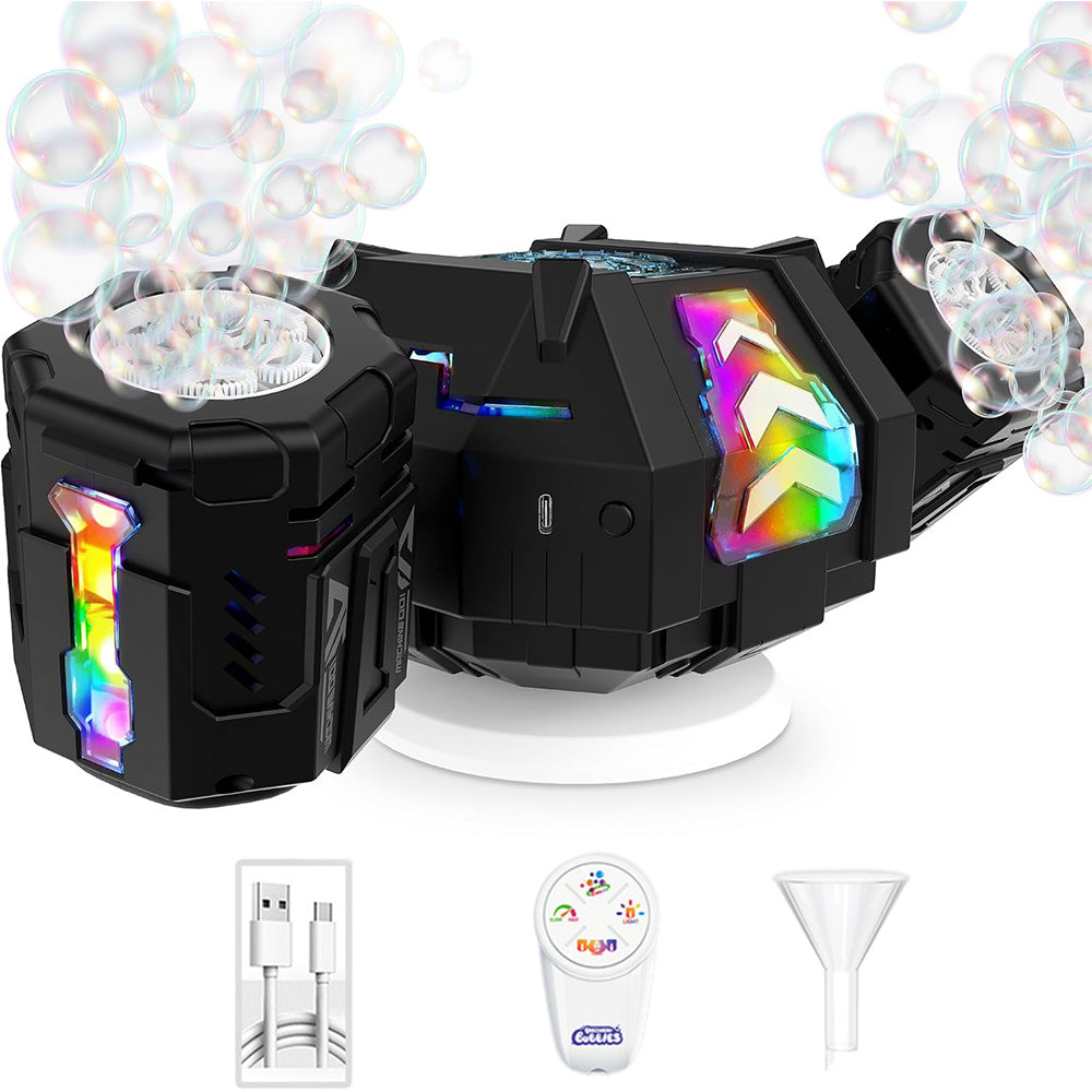 Rechargeable Bubble Machine with RGB Lights for Parties Weddings Events