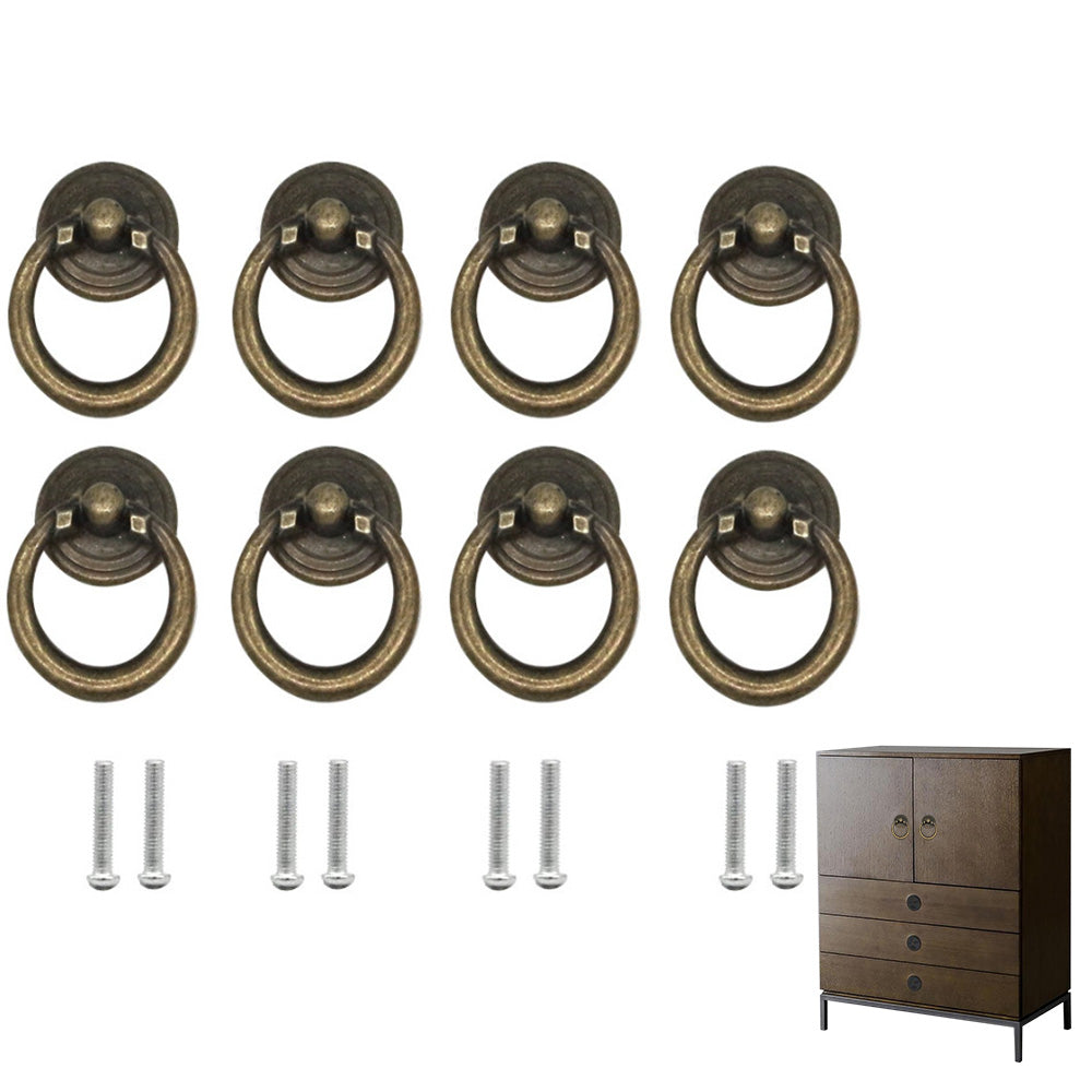 8 Pack Round Cabinet Knobs Zinc Alloy Drawer Pull Handles for Furniture
