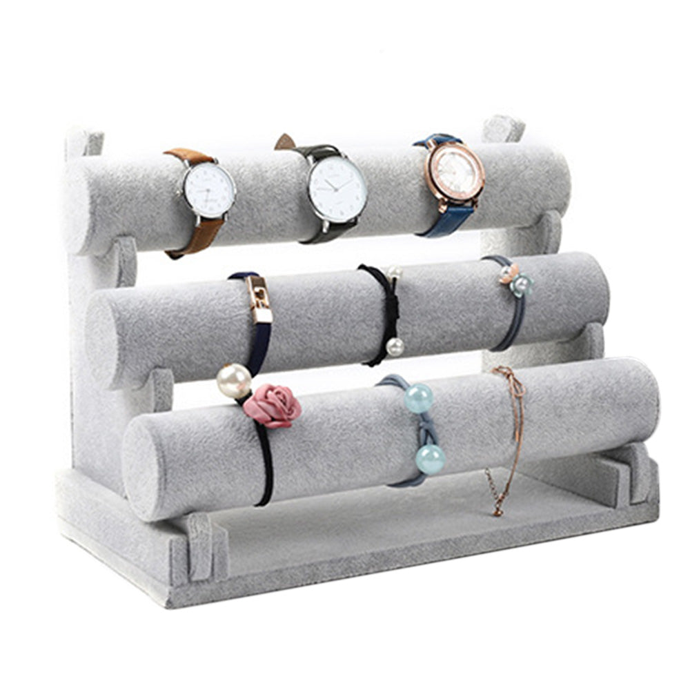 3 Tier Detachable Velvet Bracelet Display Stand for Jewelry Store Home Organizer