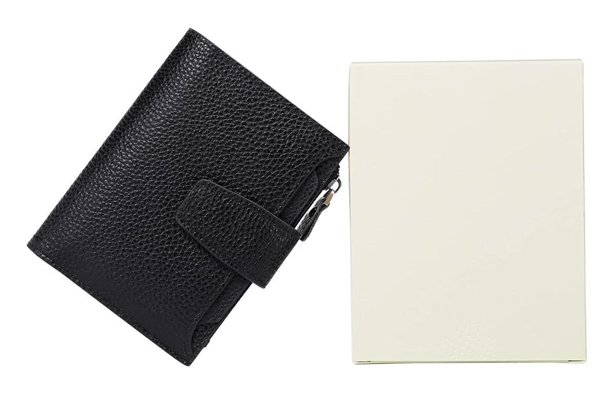 Genuine Leather Women's Wallet Short RFID Blocking Purse with Zipper